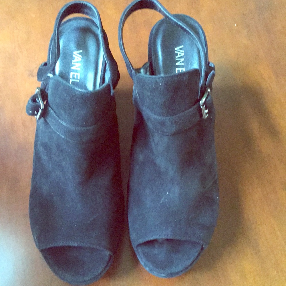 Vaneli Black Suede Platform Wedge - image 1